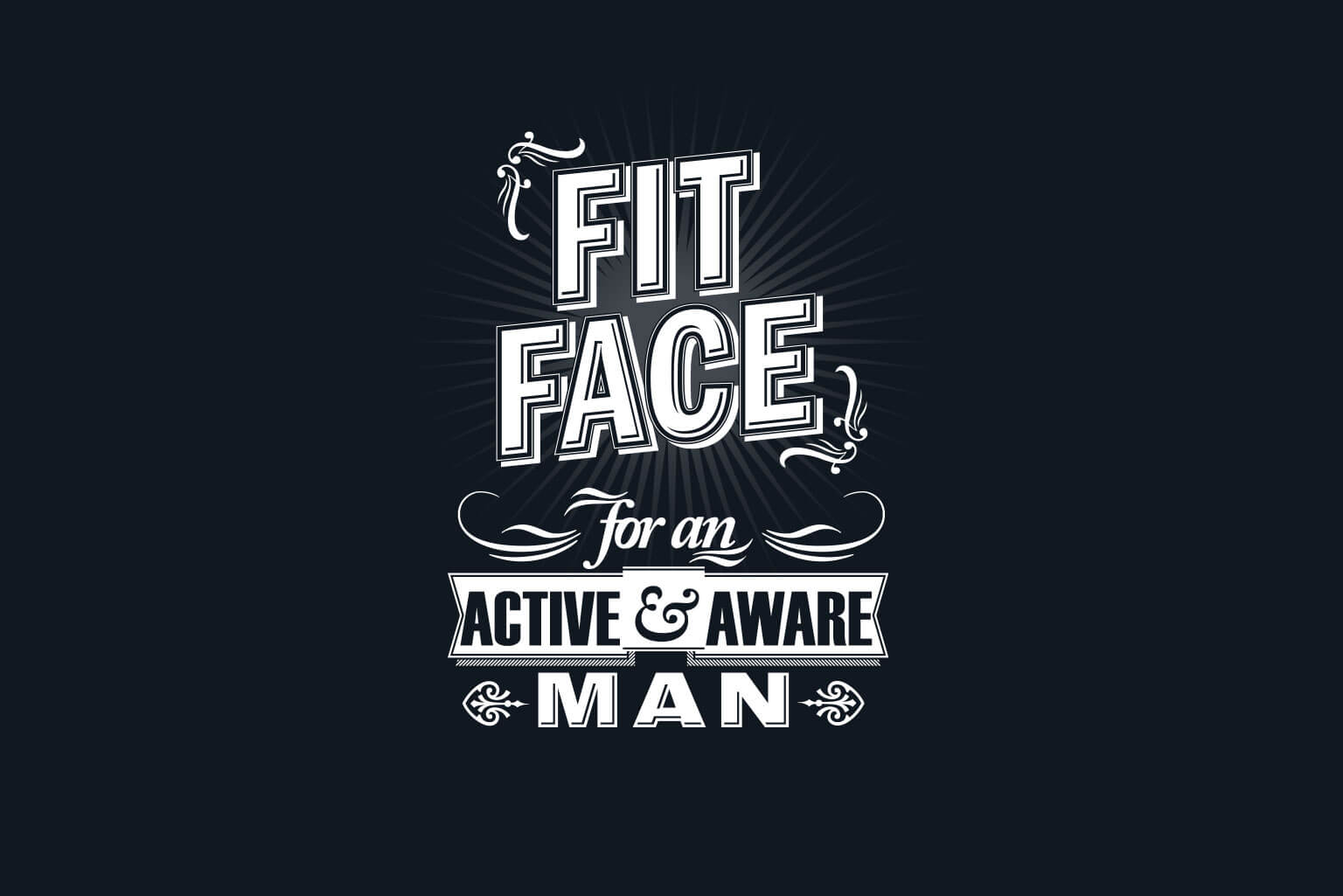 Fit Face is a body care product created for men. The product label should reflect high quality and make a connection with the customer through a classic style.