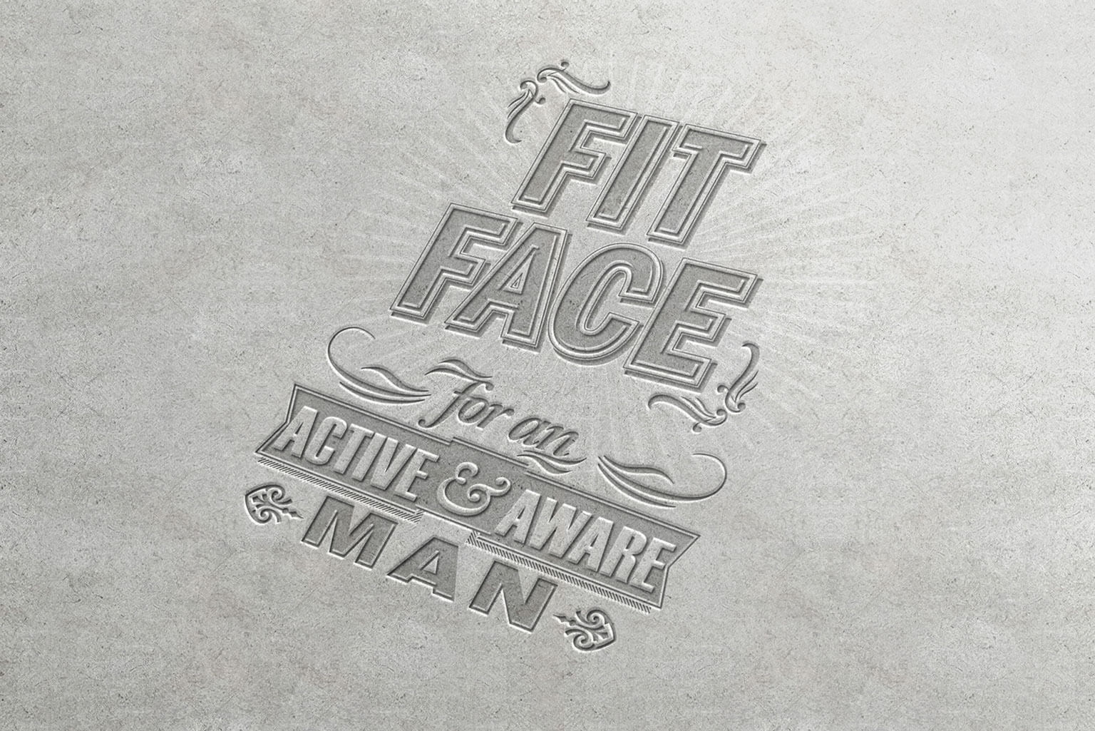 Fit Face is a body care product created for men. The product label should reflect high quality and make a connection with the customer through a classic style.