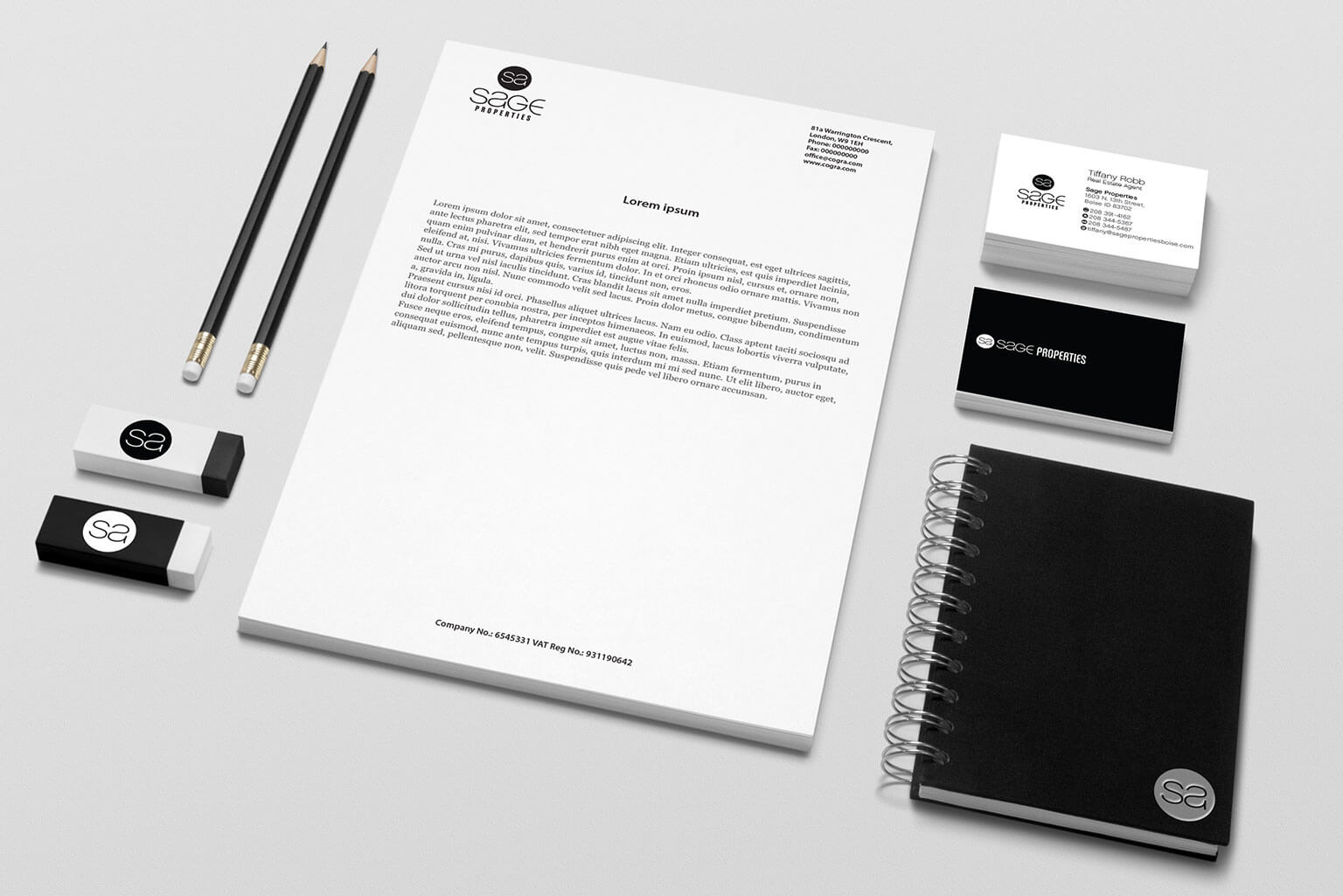 Sage Properties is a real estate agency in Boise, ID. The goal to make a brand identity system that is professional, minimal, classy and with a clean design.