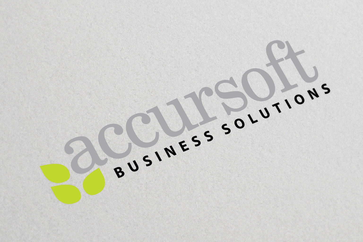 Accursoft, visual identity logo, and stationery for a software company who believes in practical creativity​